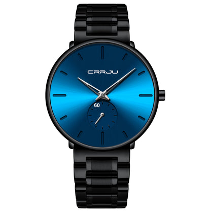 HOTMens Watches Ultra-Thin Minimalist Waterproof-Fashion Wrist Watch for Men Unisex Dress with Stainless Steel Band-Black Hands
