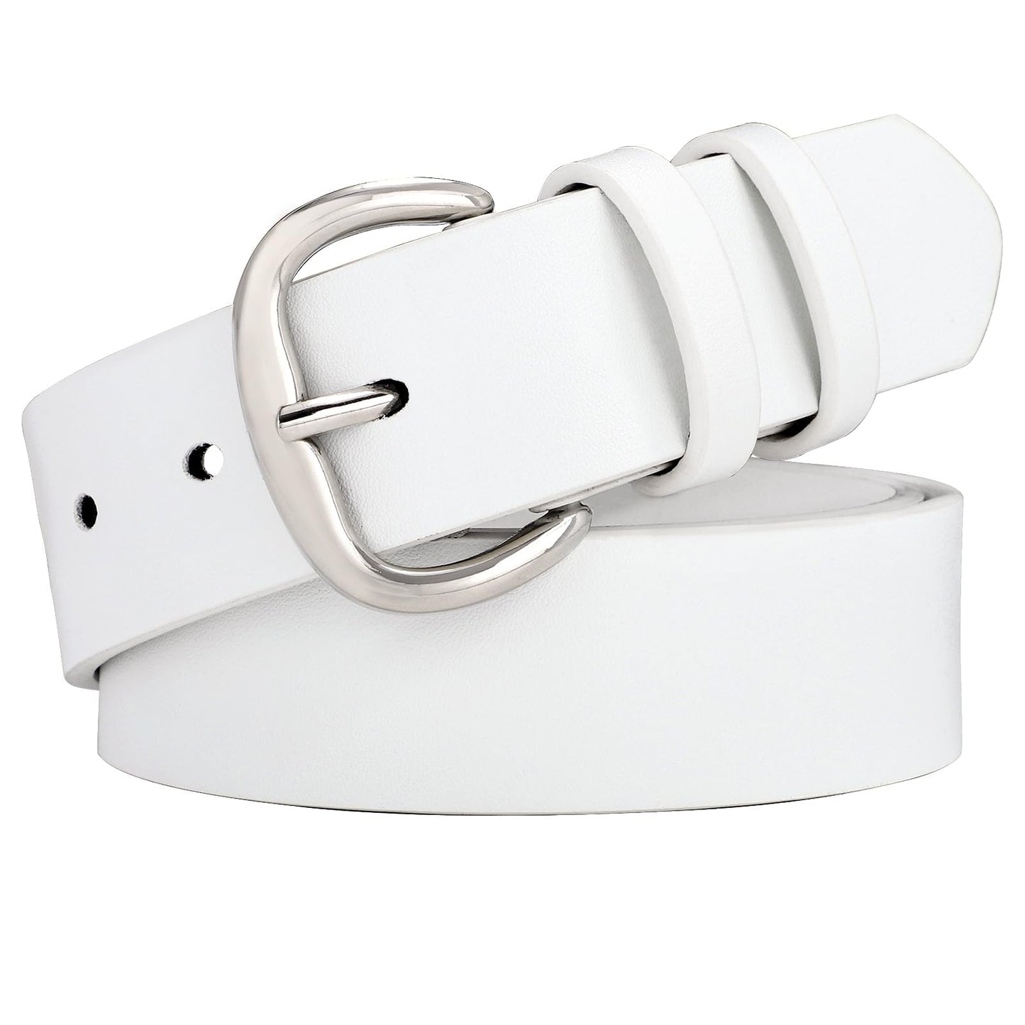 HOTWHIPPY Women Leather Belt for Jeans Pants Dresses Black Ladies Waist Belt with Pin Buckle