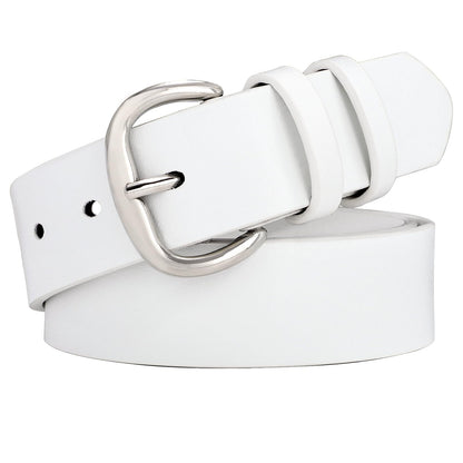 HOTWHIPPY Women Leather Belt for Jeans Pants Dresses Black Ladies Waist Belt with Pin Buckle