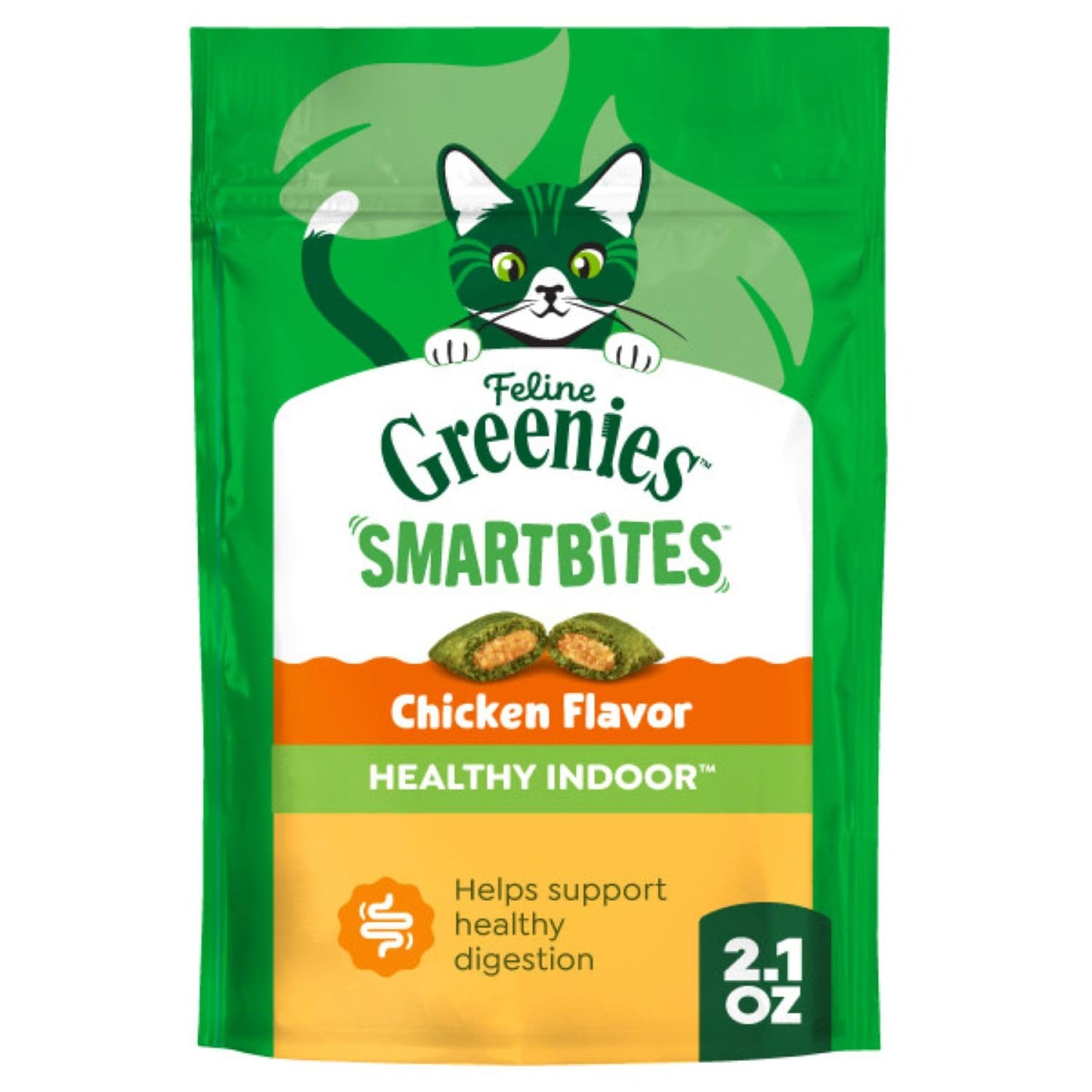 HOTGreenies Feline Smartbites Healthy Indoor Cat Treats, Tuna, 16 oz | Veterinarian-recommended, Fiberblend Formula, supports digestion, under 2 cal per treat, natural ingredients, dual texture