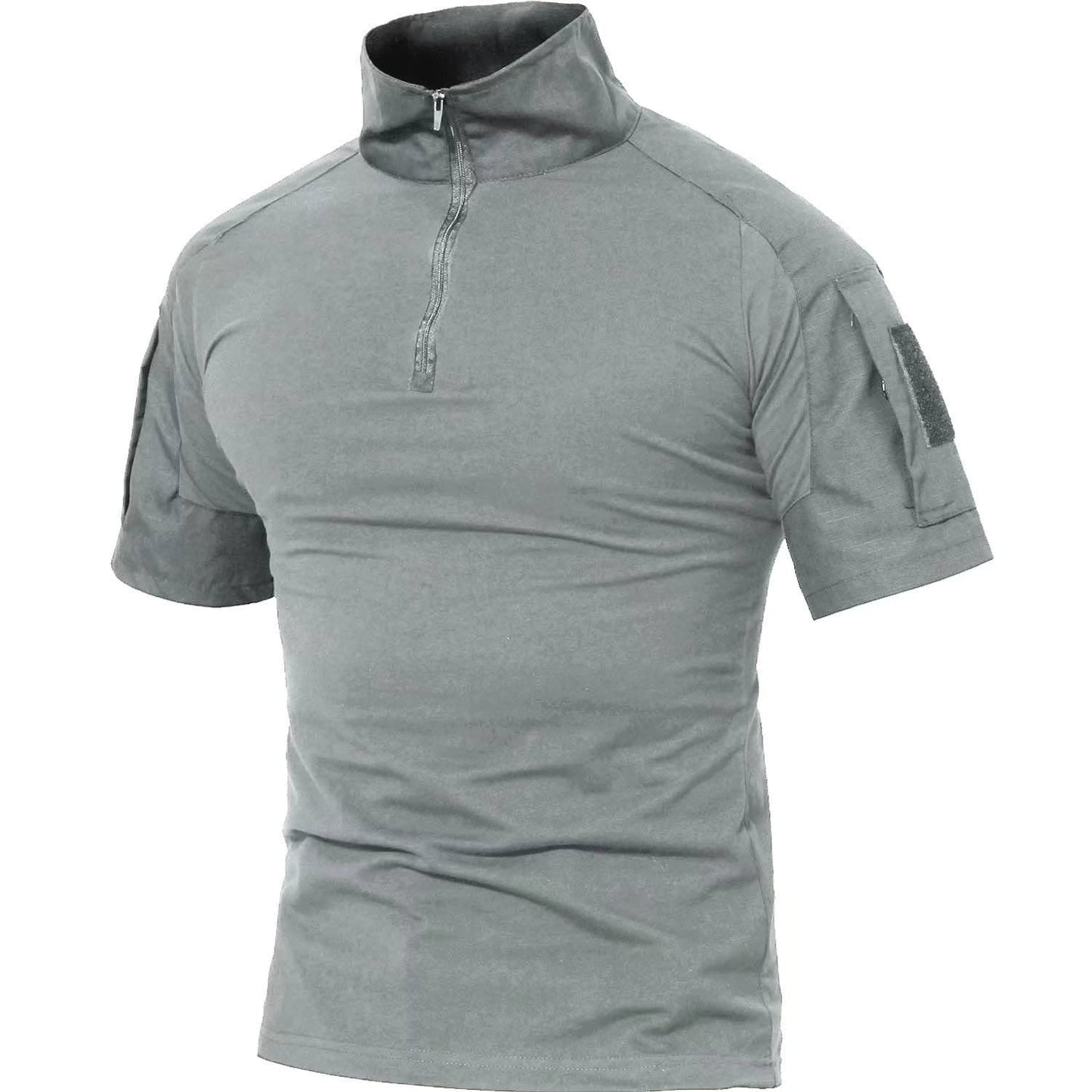 HOTMAGCOMSEN Men's Tactical Military Shirts 1/4 Zip Short Sleeve Slim Fit | Combat, Work, Hiking, Camping, Outdoor, Army Shirt