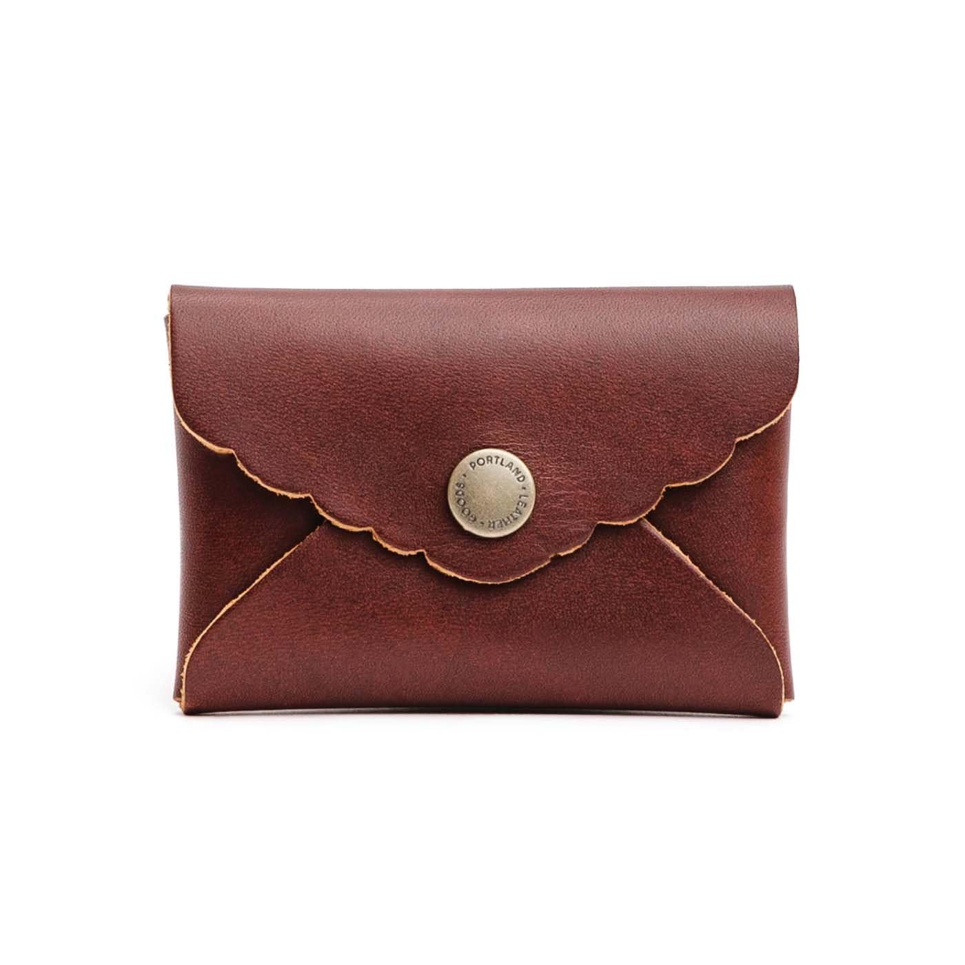 HOTPortland Leather Goods Mini Daisy Wallet for Women – Handmade from the Finest Full-Grain Hides – Features Envelope Design with Snap Closure – Honey