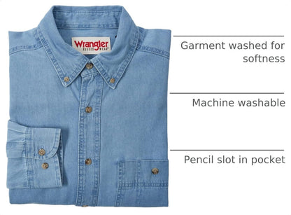 HOTWrangler Men's Denim Button Down Shirt