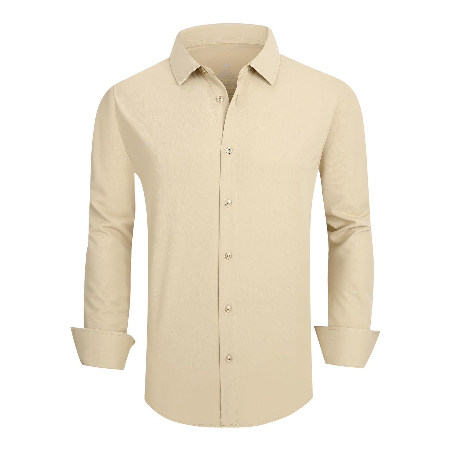 HOTSAMERM Mens Dress Shirt Stretch Wrinkle Free Casual Button Down Shirts | 4-Way Stretch & Moisture Wicking Performance Shirt for Business, Wedding, Work, Church, Easy Care Lightweight & Breathable