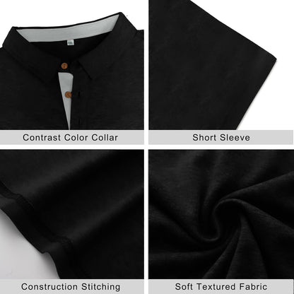 HOTPEGENO Mens Polo Shirts Short Sleeve Casual Cotton Golf Shirts Performance Polo Shirts for Men
