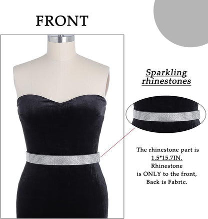 HOTAbien Plus Size Rhinestone Belt Stretch Rhinestone Belt Silver Crystal Waist Belt for Dress Formal