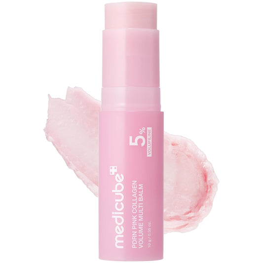 HOTmedicube PDRN Pink Collagen Volume Multi Balm Stick - Face & Body Balm | Volufiline, PDRN, NAD, Collagen - Under-Eyes, Neck, Forehead, Smile Lines, Lips, Plumping & Radiance for Line Care, K-Beauty