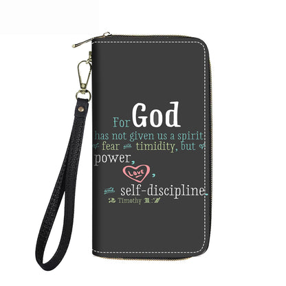 HOTWomen's Large Capacity Wallet PU Leather Double Zipper Clutch Purse Multifunctional Wallet with Removable Wristlet Strap for Smart Phone/Coin/Card/Cash, Floral Quotes Bible Verse Philippians 4-13