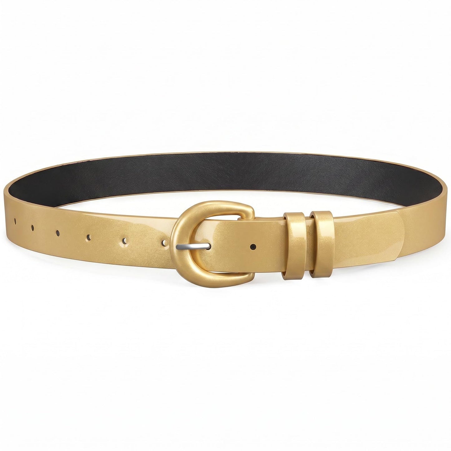 HOTJASGOOD Women Patent Leather Belt for Jeans Pants Vintage 50s Women Belt for Dress