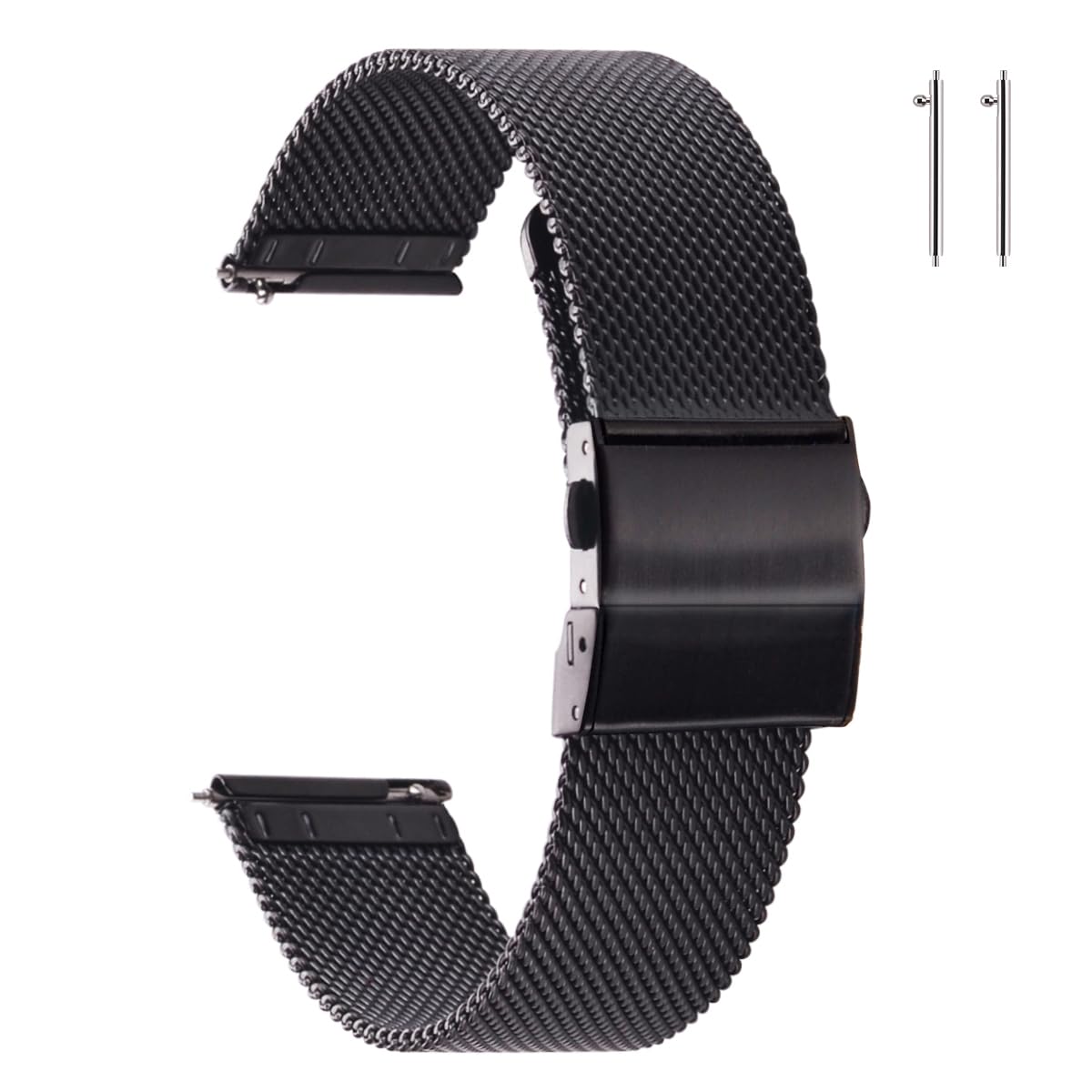 HOTEACHE Stainless Steel Mesh Watch Band for Men Women, Quick Release Mesh Watch Straps 12mm 14mm 16mm 18mm 20mm 22mm
