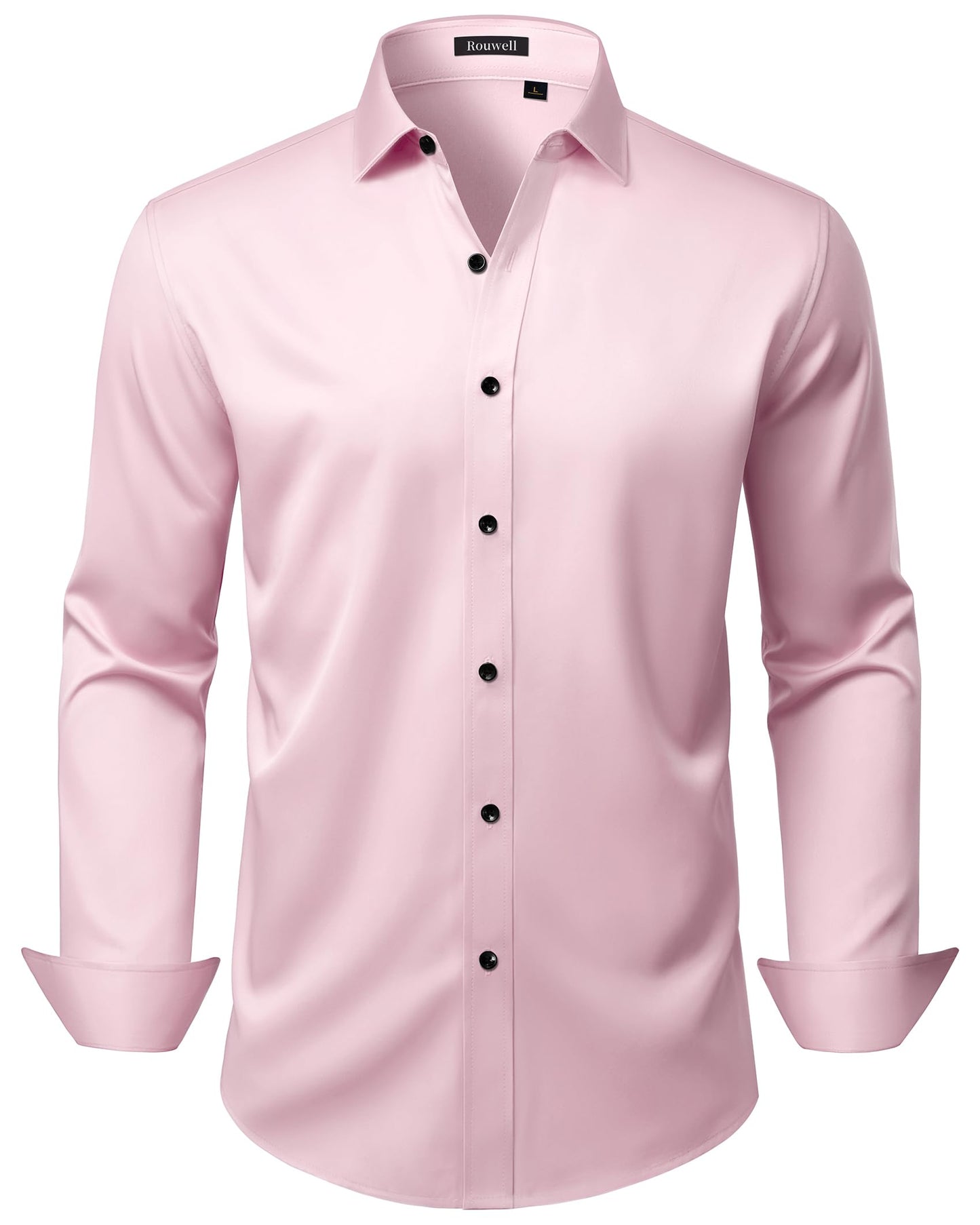 HOTMens Wrinkle Free Dress Shirts Regular Fit Business Button Down Shirt Formal Long Sleeve Wedding Stretch Shirts