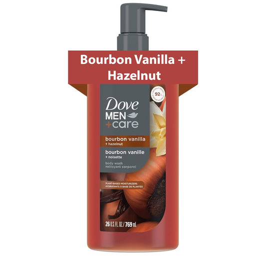 HOTDOVE MEN Moisturizing Body Wash for Men, Bourbon Vanilla + Hazelnut, 26oz