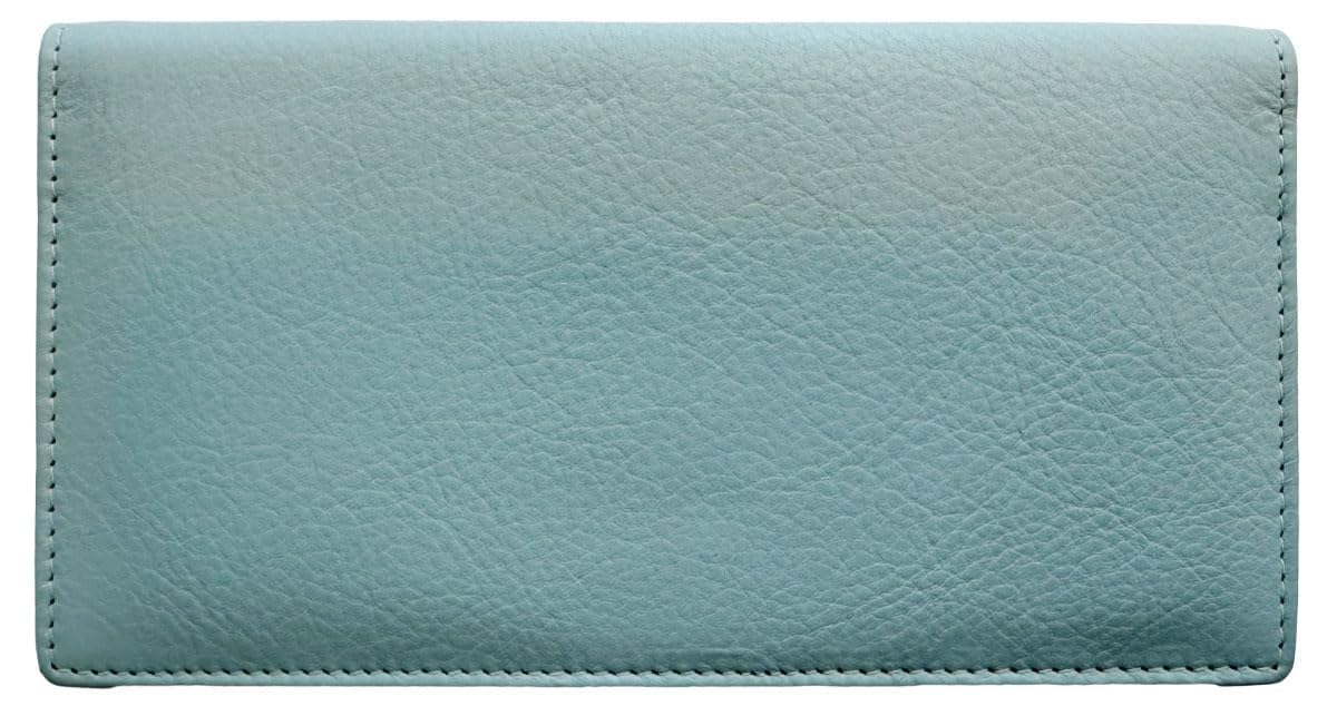 HOTRFID Leather Checkbook Cover With Credit Card Slots and Pen Holder