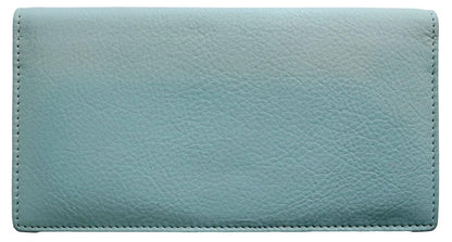 HOTRFID Leather Checkbook Cover With Credit Card Slots and Pen Holder