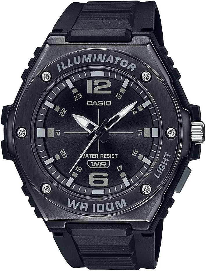 HOTCasio MWA100H Series | Men’s Analog Watch |100M WR | Stainless Steel Bezel | LED Illuminator Backlight with Afterglow | Resin Band | 3 Hands (HR, MIN, SEC) | 3 Year Battery