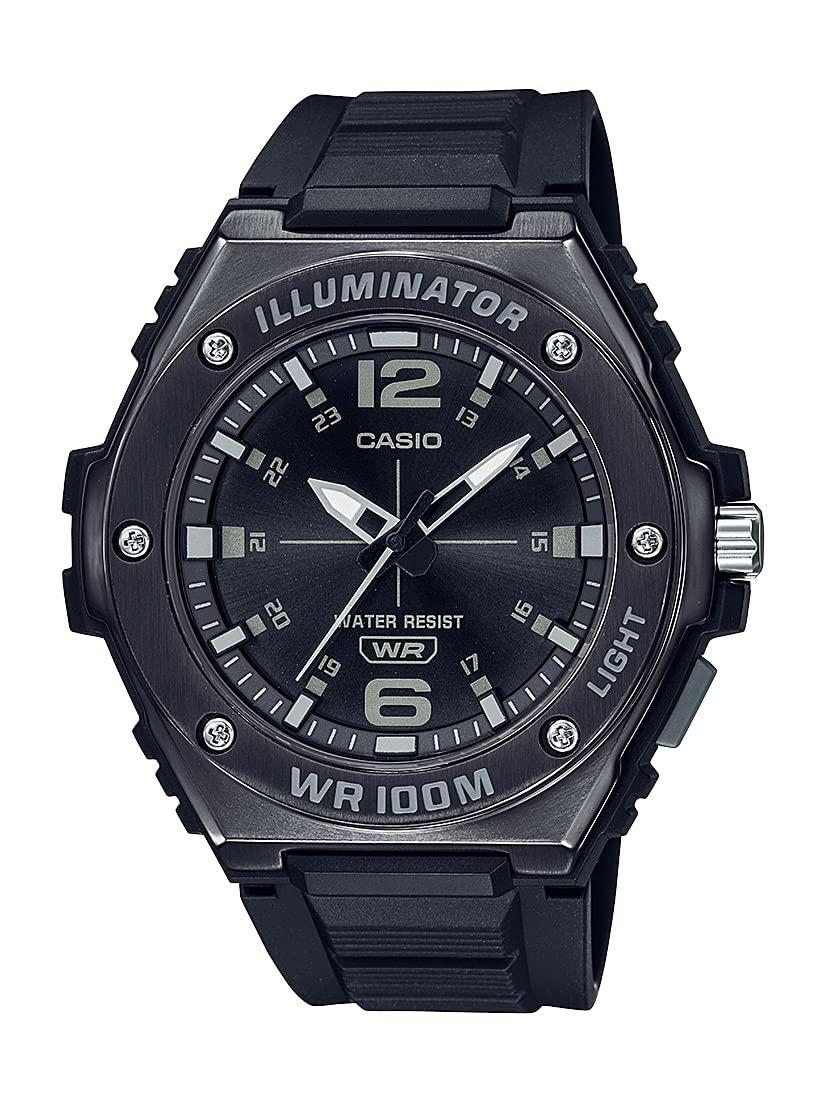 HOTCasio MWA100H Series | Men’s Analog Watch |100M WR | Stainless Steel Bezel | LED Illuminator Backlight with Afterglow | Resin Band | 3 Hands (HR, MIN, SEC) | 3 Year Battery