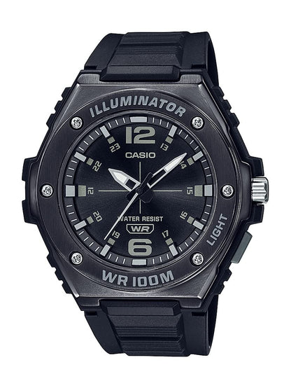 HOTCasio MWA100H Series | Men’s Analog Watch |100M WR | Stainless Steel Bezel | LED Illuminator Backlight with Afterglow | Resin Band | 3 Hands (HR, MIN, SEC) | 3 Year Battery