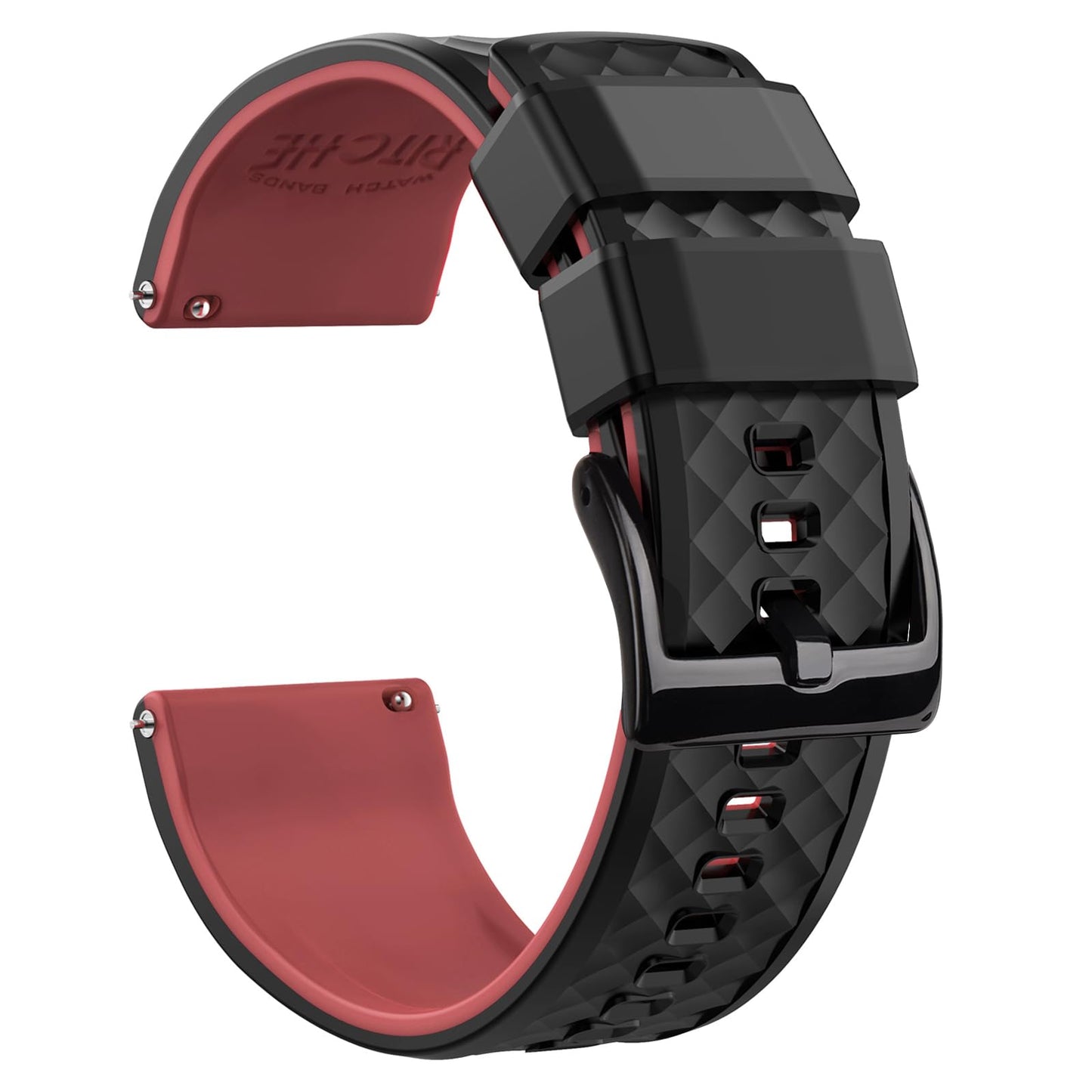 HOTRitche Christmas Gift Silicone Watch Bands 18mm 20mm 22mm 24mm Quick Release Rubber Watch Bands for Men, White Elephant Gifts, Stocking Stuffers For Men