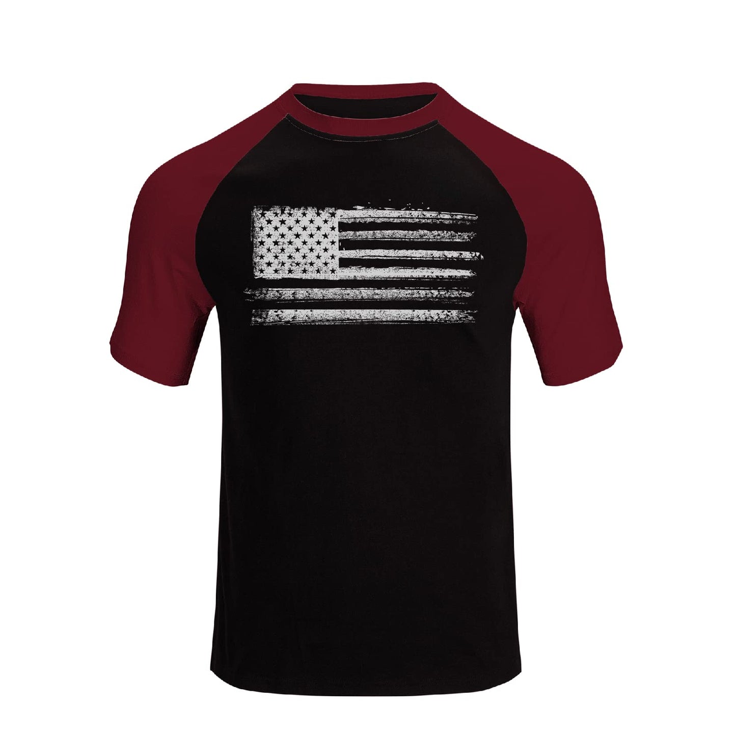 HOTH HYFOL Men's Graphic T-Shirts USA Flag Cotton Short Sleeve American Patriotic Crewneck Casual Regular Tee Shirts