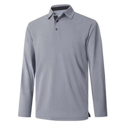 HOTMens Golf Shirt Short and Long Sleeve Moisture Wicking Dry Fit Performance Solid Casual Pique Golf Polo Shirts for Men