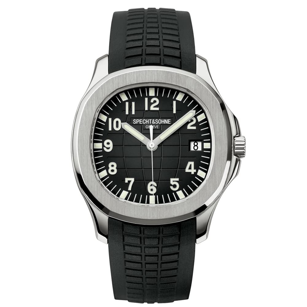 HOTSpecht & Söhne Watches for Men Japan Miyota 8215 Movement Watch Sport Movt Classic Automatic Mechanical Mens Wristwatch Rubber Strap Waterproof 40MM