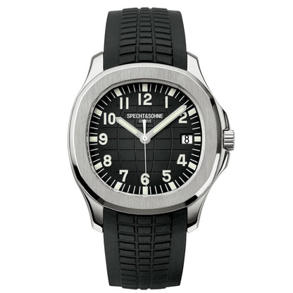 HOTSpecht & Söhne Watches for Men Japan Miyota 8215 Movement Watch Sport Movt Classic Automatic Mechanical Mens Wristwatch Rubber Strap Waterproof 40MM