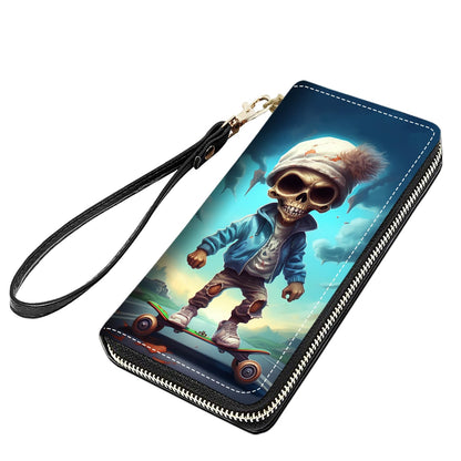HOTCute Sloth Print Women Large Capacity PU Leather Zip Around Wallet, Multifunctional Clutch Purse for Cash/Card/Coin/Smart Phone