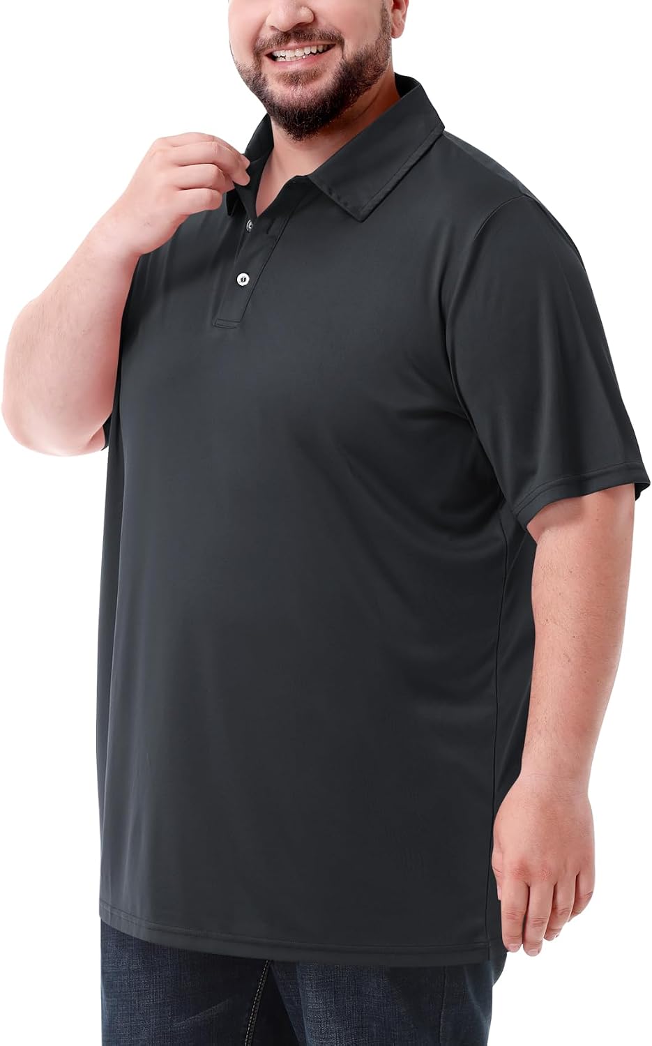 HOTIdtswch Men's Big and Tall Polo Shirts UPF 50+ Casual Work Quick Dry Short Sleeve Collared Golf Shirt（XL-8XL）