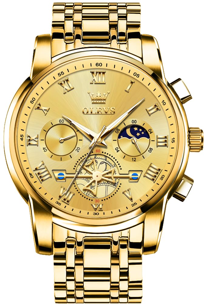 HOTOLEVS Watches Men Waterproof Luxury Big Face Mens Watch Stainless Steel Quartz Analog Dress Watches for Men Luminous Multifunction Man Watch Relojes De Hombre