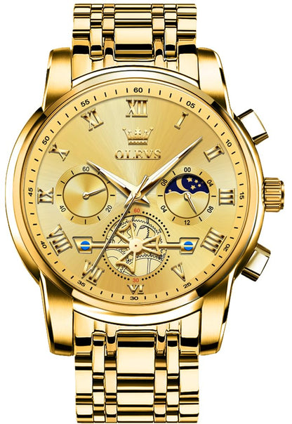HOTOLEVS Watches Men Waterproof Luxury Big Face Mens Watch Stainless Steel Quartz Analog Dress Watches for Men Luminous Multifunction Man Watch Relojes De Hombre