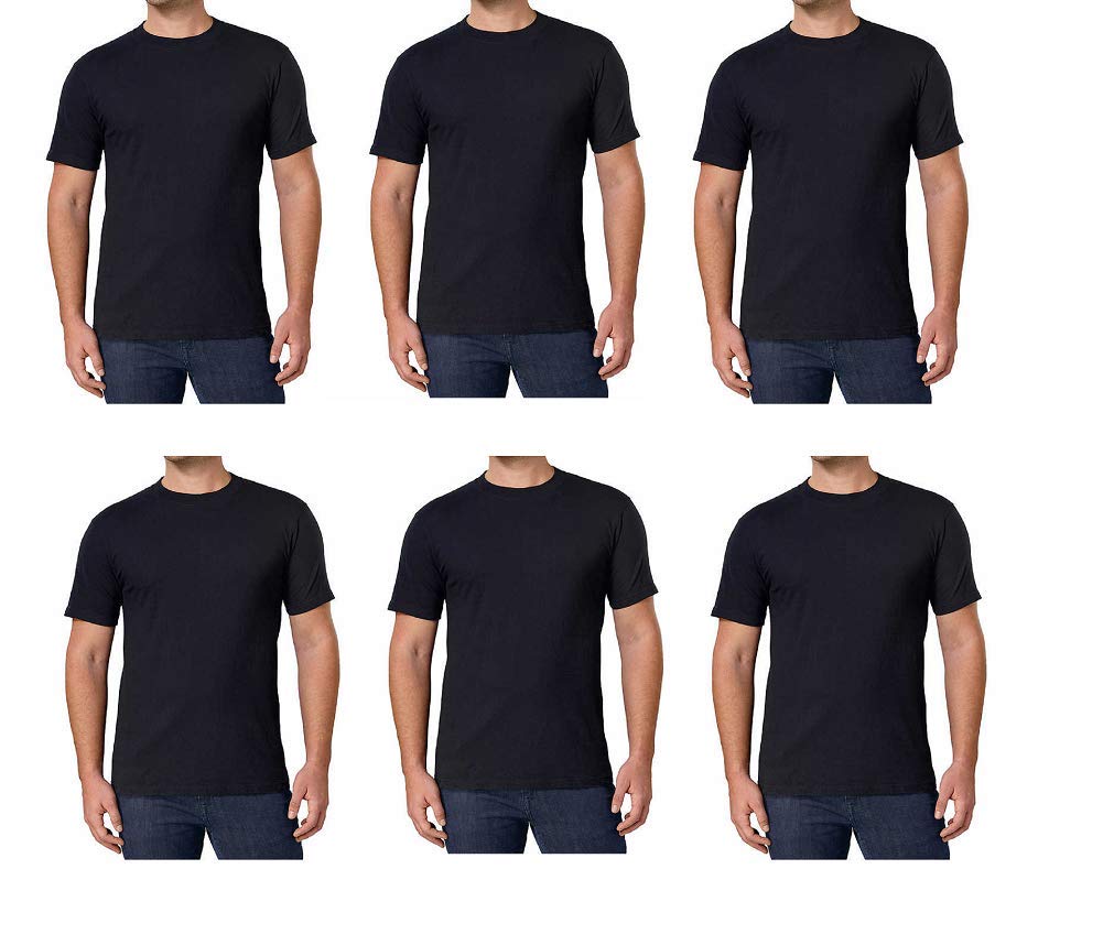 HOTKirkland Signature Men's Crew Neck Tee 100% Combed Heavyweight Cotton T-Shirts (Pack of 6)