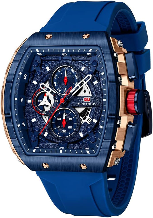 HOTMini Focus Men's Watch Fashion Sport Wrist Watches (Chronograph/Waterproof/Luminous/Calendar) Silicon Strap Quartz Watches for Men