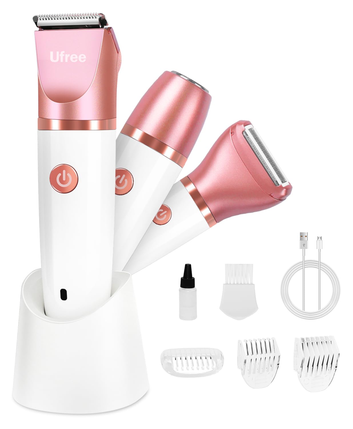 HOTUfree Bikini Trimmer Electric Razors for Women, Ceramic Blade Body Hair Trimmer, IPX7 Waterproof Rechargeable Lady Shaver, Personal Groomer for Legs & Pubic Hair, Gifts for Women, Purple