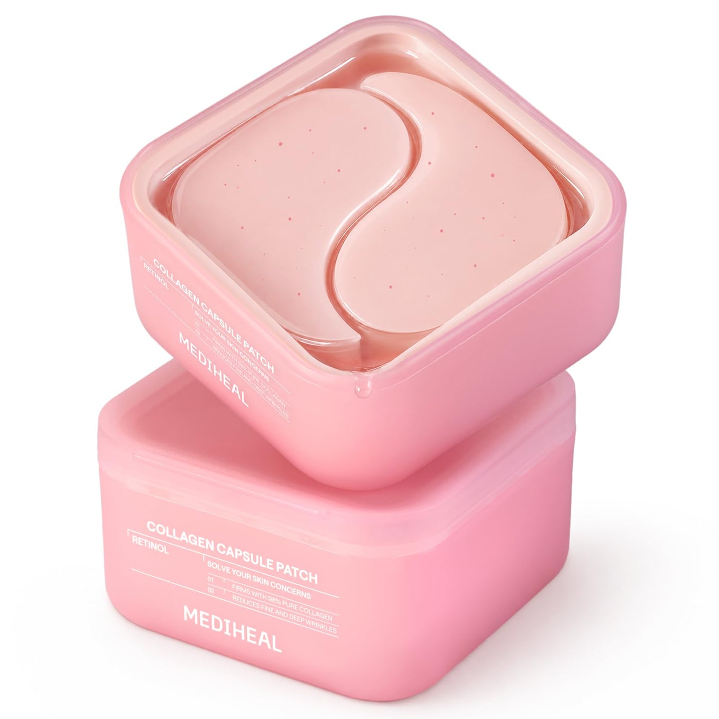 HOTMEDIHEAL Retinol Collagen Under Eye Patches - Korean Hydrogel Eye Pads (60 patches) with 95% Retinol & Collagen - Improves Puffy Eyes & Dark Circles - Non Irritating, Encapsulated Retinol