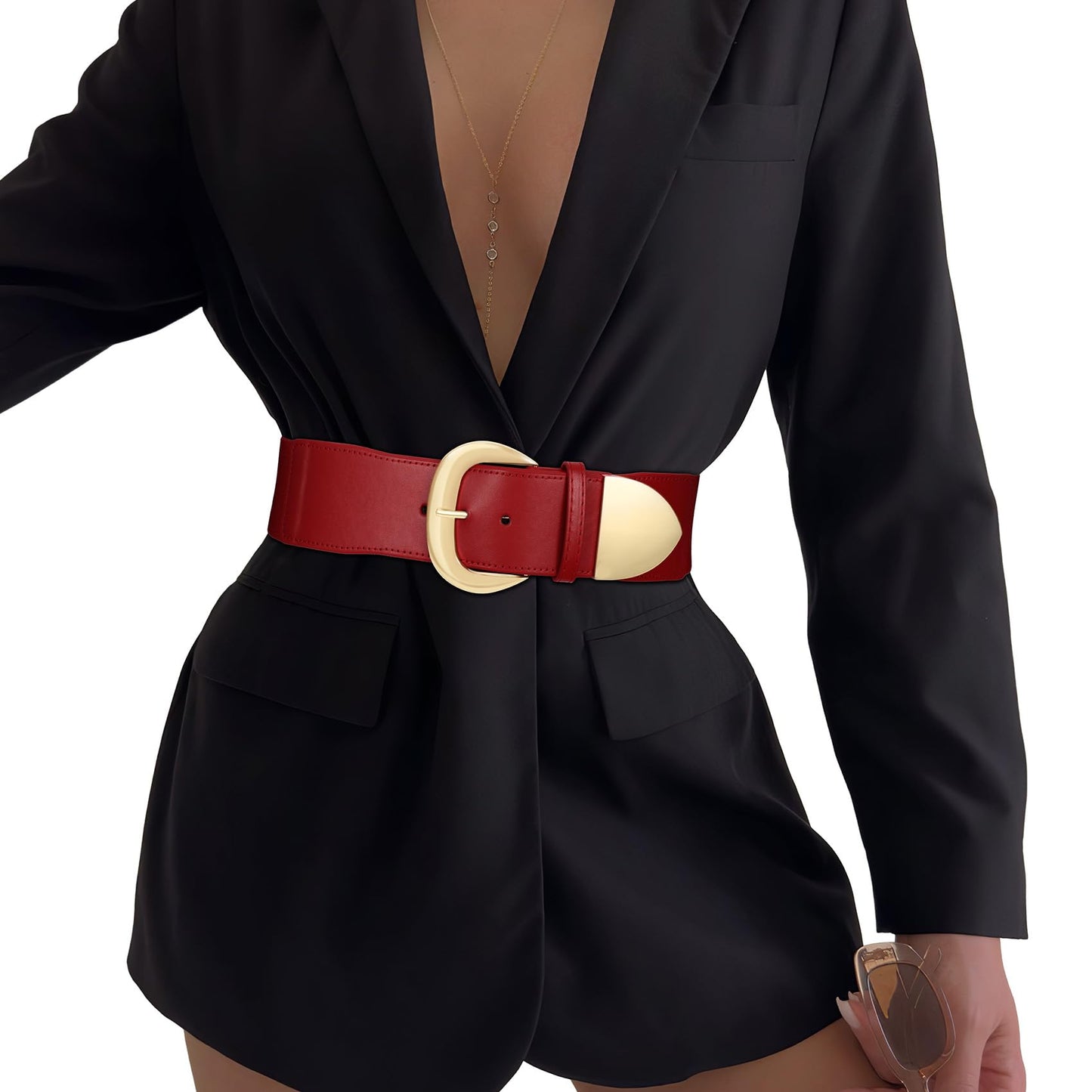 HOTWomen Wide Elastic Waist Belt for Dresses Fashion Thick Stretchy Belt for Trendy