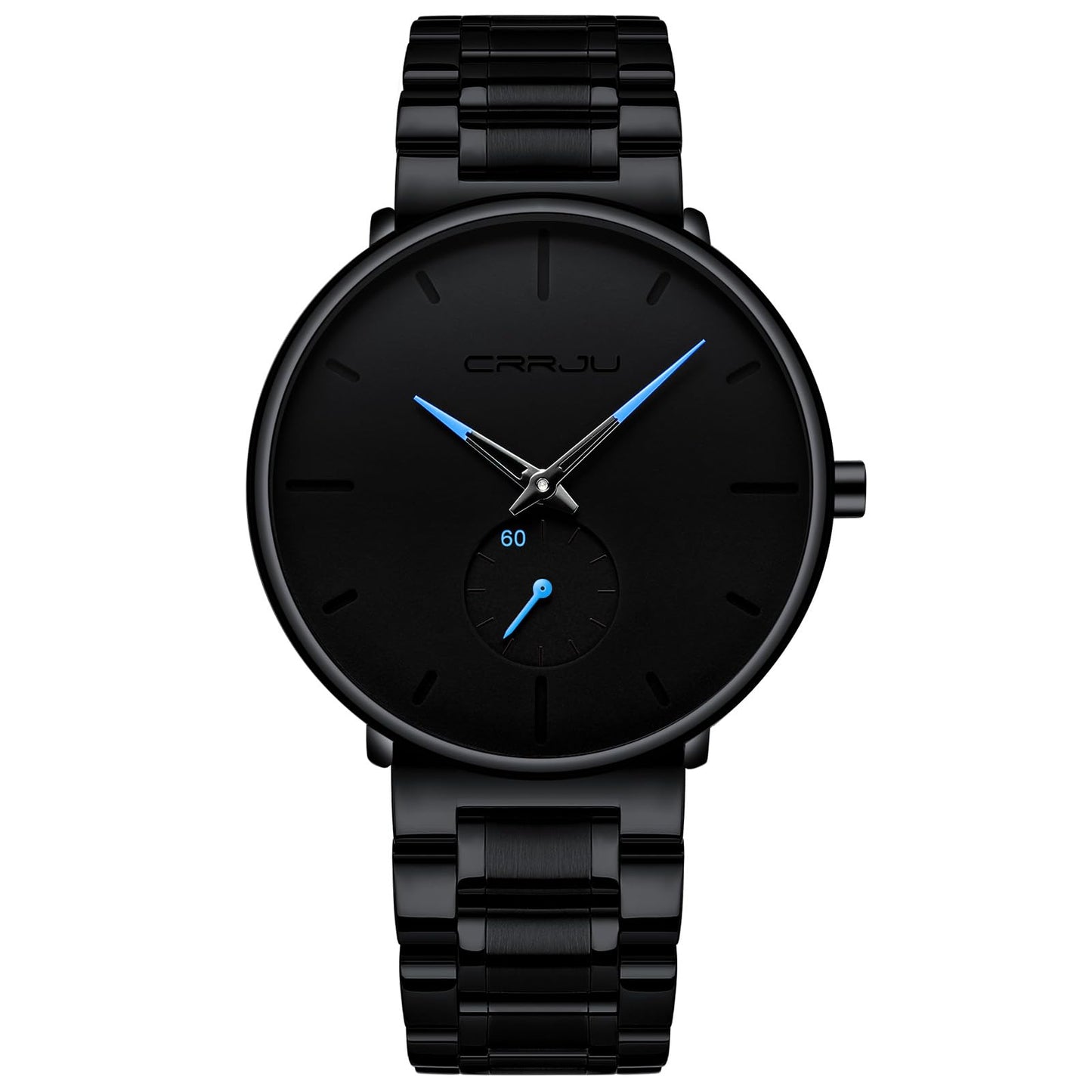 HOTMens Watches Ultra-Thin Minimalist Waterproof-Fashion Wrist Watch for Men Unisex Dress with Stainless Steel Band-Black Hands