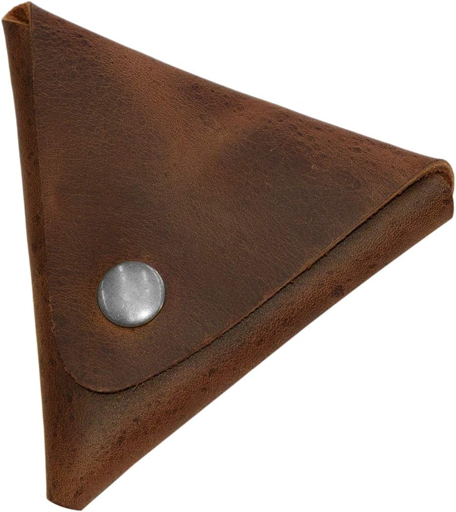 HOTHide & Drink, Leather Triangle Coin Pouch/Wallet/Purse/Case/Holder/SD Cards/USB Flash/Cash/Cords, Handmade :: Bourbon Brown