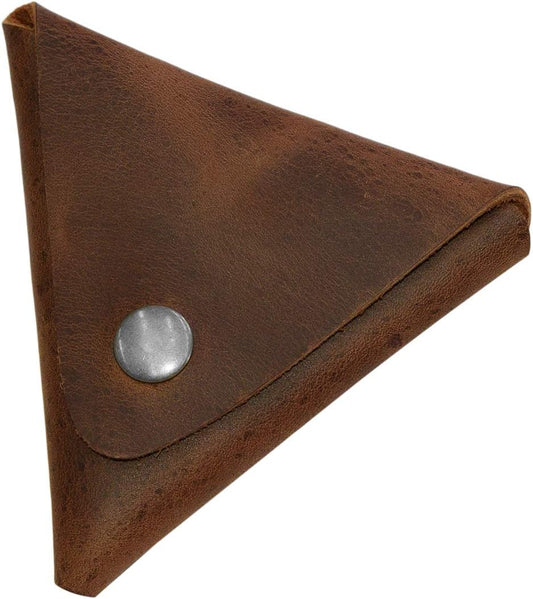 HOTHide & Drink, Leather Triangle Coin Pouch/Wallet/Purse/Case/Holder/SD Cards/USB Flash/Cash/Cords, Handmade :: Bourbon Brown