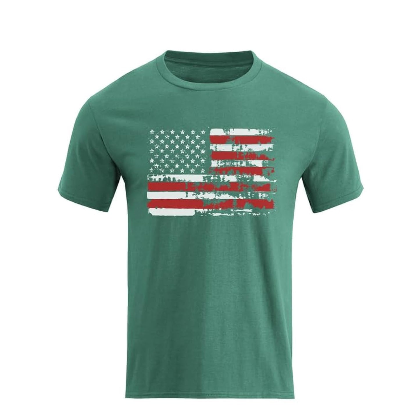 HOTH HYFOL Men's Graphic T-Shirts USA Flag Cotton Short Sleeve American Patriotic Crewneck Casual Regular Tee Shirts