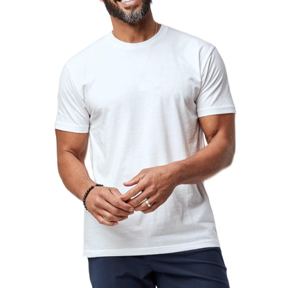 HOTFresh Clean Threads Men's Crew Neck T-Shirts – Short Sleeve, Fitted Style, Soft Cotton-Poly Blend, Tag-Free Comfort