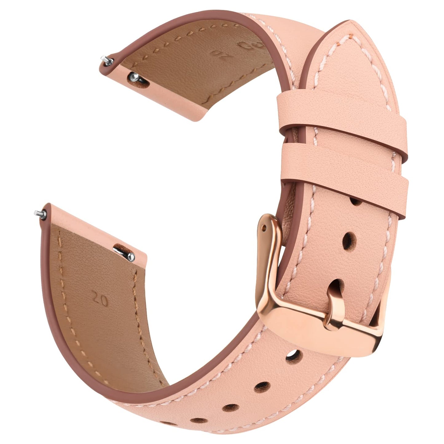HOTVancle Quick Release Genuine Leather Watch Band 20mm 22mm Watch Strap, Top Grain Leather Watch bands for Men Women