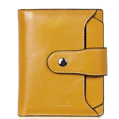 HOTBOSTANTEN Women Leather Wallet RFID Blocking Bifold Zipper Pocket Wallet Card Case Purse with ID Window