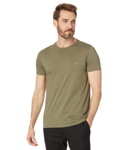 HOTLacoste Men's Short Sleeve Pima Jersey Crew Neck Tee
