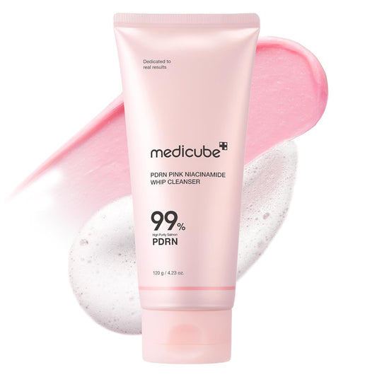 HOTmedicube Facial Cleanser PDRN Marshmallow Whip Cleanser | Deep Cleansing Foam - Uneven Skin Tone with Salmon DNA PDRN, Hydrating & Nourishing Gentle Cleanse, Korean Skincare, 4.23 oz