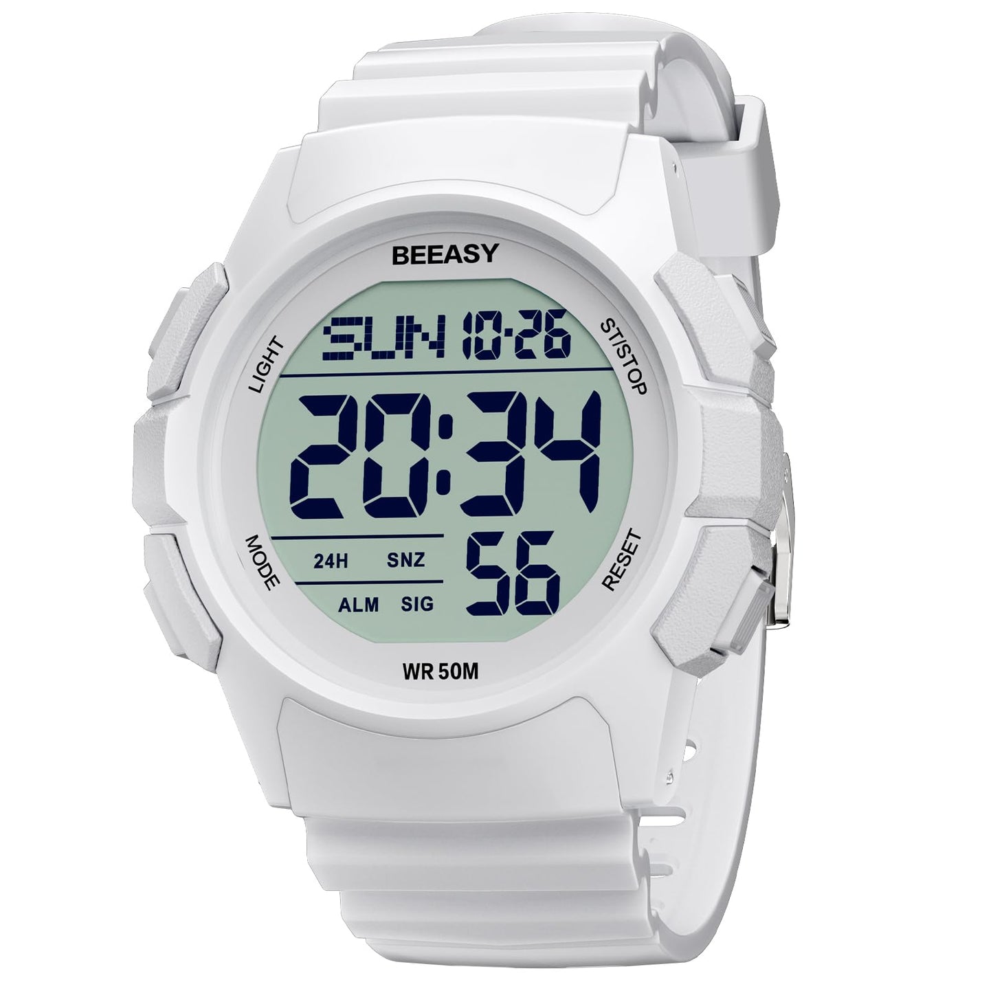 HOTBeeasy Mens Digital Sports Watch, 50M Waterproof 49mm Rubber Strap Mens Watches with Stopwatch, Countdown Timer, Alarm & Dual Time—Ideal for Sport, Gym, Running, Referee, School & Daily Wear