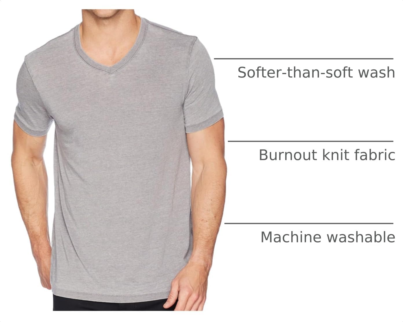 HOTLucky Brand Men's Venice Burnout V Neck Tee