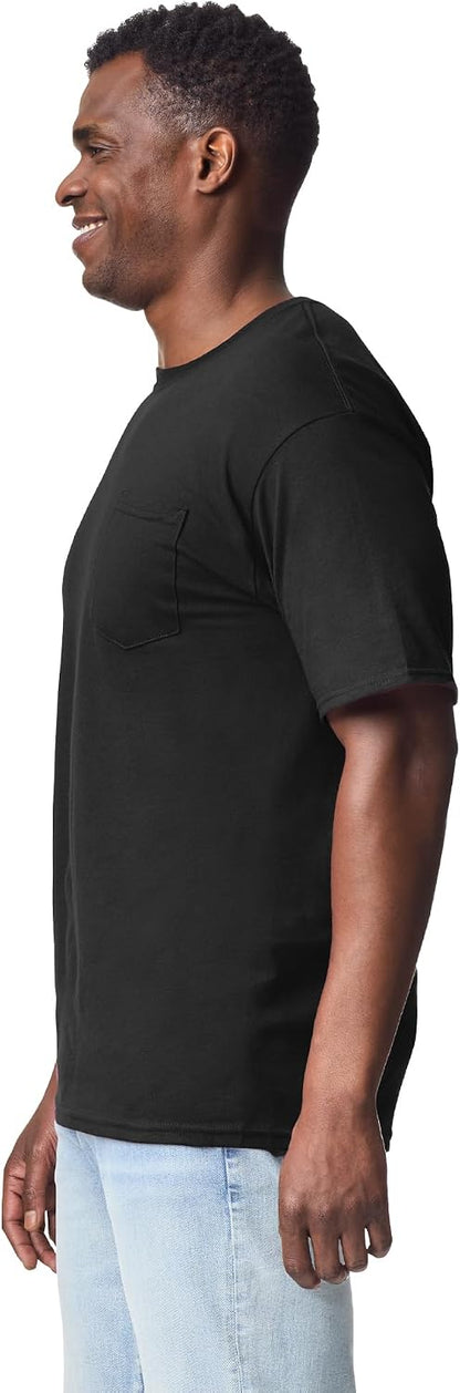 HOTGildan Unisex Adult DryBlend Workwear T-Shirts with Pocket, 2-Pack