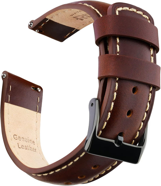 HOTRitche Christmas Gift Quick Release Leather Watch Bands Genuine Watch Straps for Men Women Top Grain Leather Watch Strap, White Elephant Gifts, Stocking Stuffers for Men, Father's Day gifts
