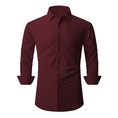 HOTSAMERM Mens Dress Shirt Stretch Wrinkle Free Casual Button Down Shirts | 4-Way Stretch & Moisture Wicking Performance Shirt for Business, Wedding, Work, Church, Easy Care Lightweight & Breathable