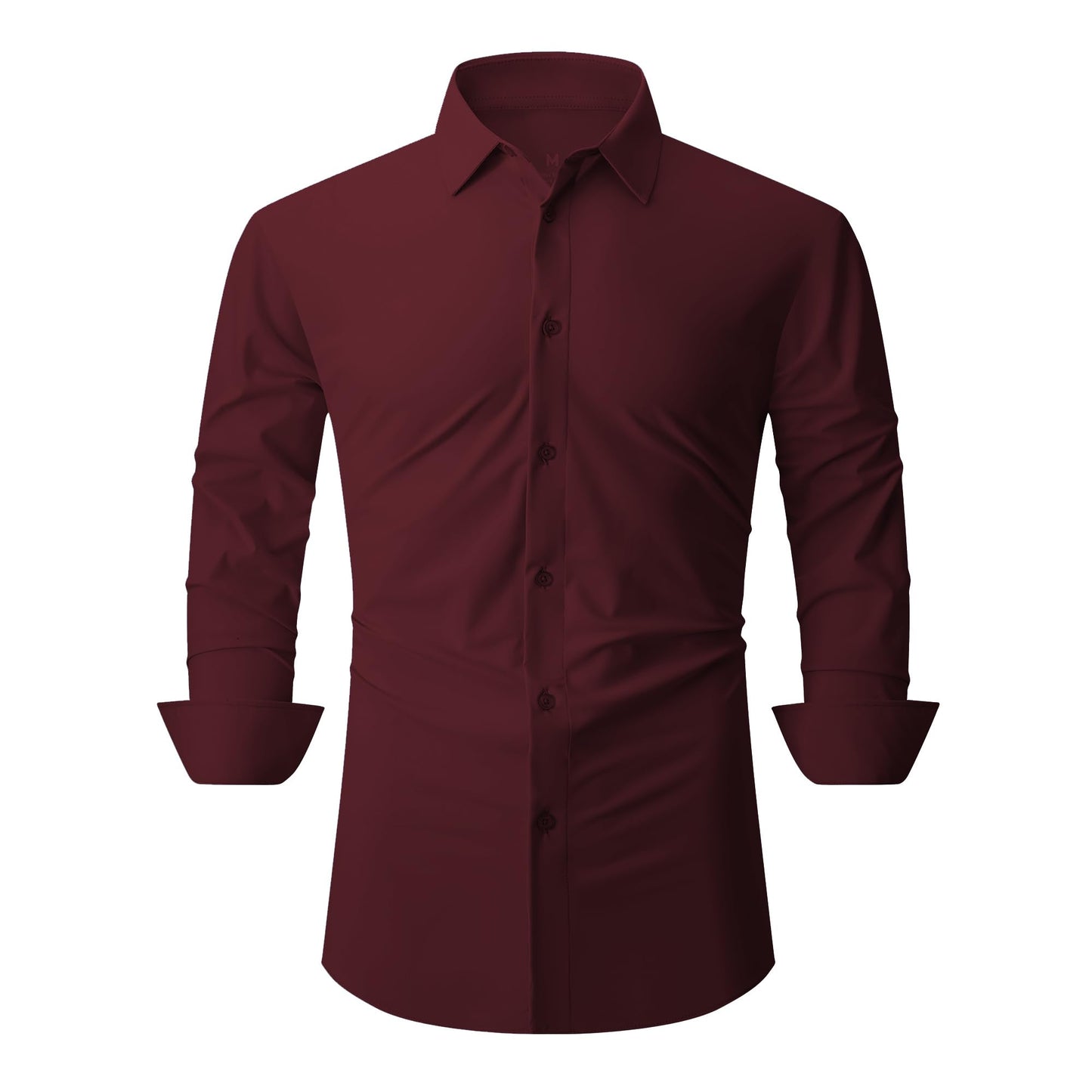 HOTSAMERM Mens Dress Shirt Stretch Wrinkle Free Casual Button Down Shirts | 4-Way Stretch & Moisture Wicking Performance Shirt for Business, Wedding, Work, Church, Easy Care Lightweight & Breathable